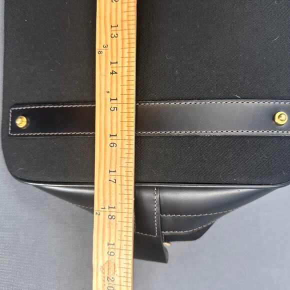 VTG Dooney & Bourke USA Black Leather Canvas Weekender Overnight Duffle No Strap - Picture 15 of 16